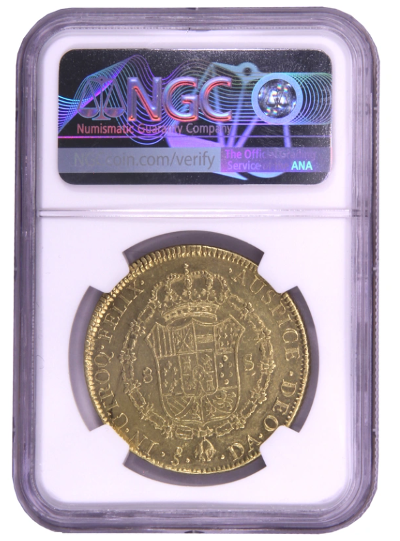 CHILE SANTIAGO MINT 1811 FERNANDO VII 8 ESCUDOS CI, Full Doubloon